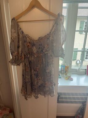 Free People Sheer Floral Mini Dress